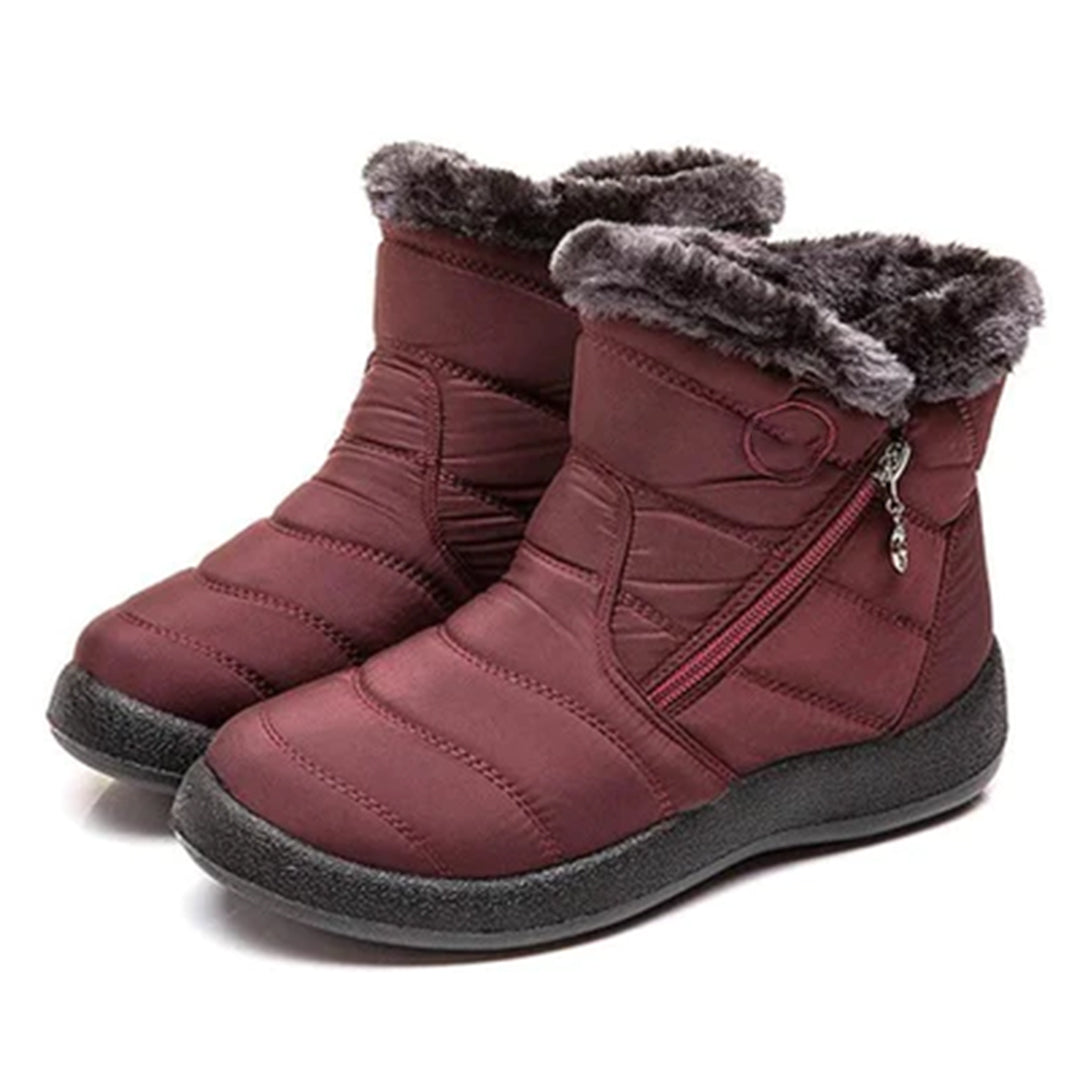 Elowen | Women's Faux Fur Lined Snow Boots with Side Zip