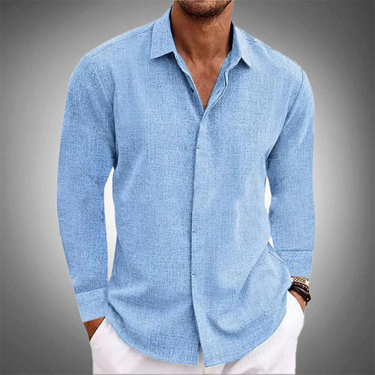Classic long-sleeve button-up summer shirt for men | Amsterdam Russo -1