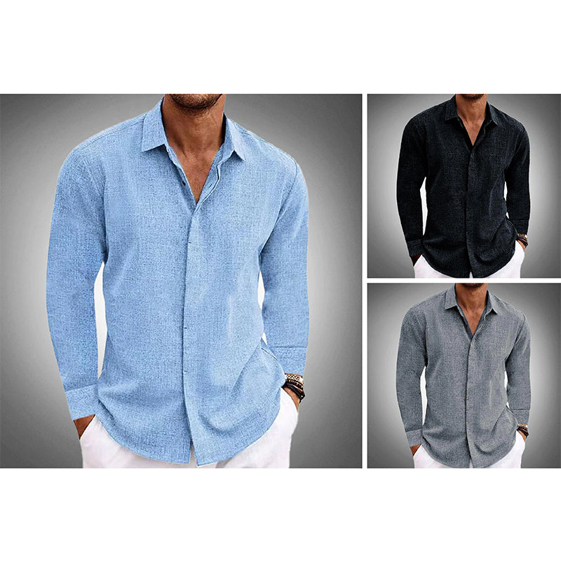 Classic long-sleeve button-up summer shirt for men | Amsterdam Russo -4