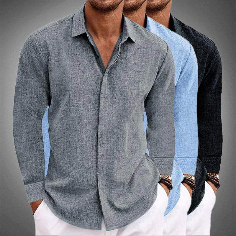 Classic long-sleeve button-up summer shirt for men | Amsterdam Russo -5