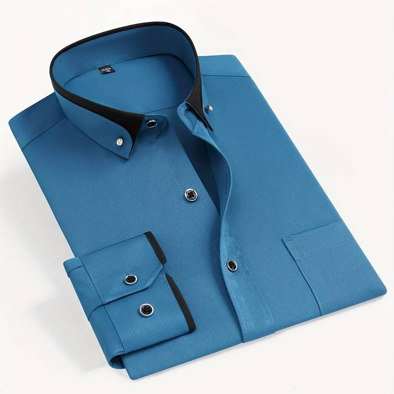 Tailored long-sleeve classic collar smart shirt for men | Esprit Russo -3