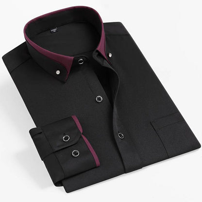 Tailored long-sleeve classic collar smart shirt for men | Esprit Russo -2
