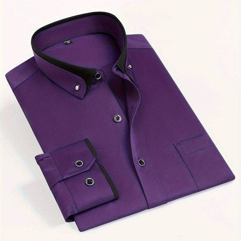 Tailored long-sleeve classic collar smart shirt for men | Esprit Russo -4