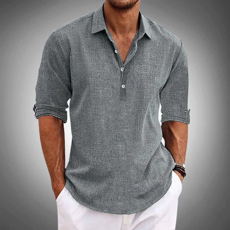 Relaxed lapel-collar short-sleeve casual shirt for men | Sunshine Russo -2