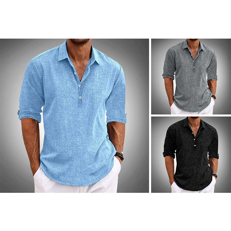 Relaxed lapel-collar short-sleeve casual shirt for men | Sunshine Russo -4