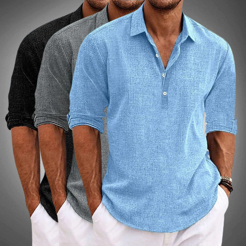 Relaxed lapel-collar short-sleeve casual shirt for men | Sunshine Russo -5