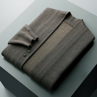 Classic plaid knit button everyday cardigan for men | Weaver Russo -5
