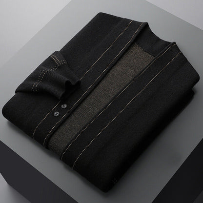 Classic plaid knit button everyday cardigan for men | Weaver Russo -6