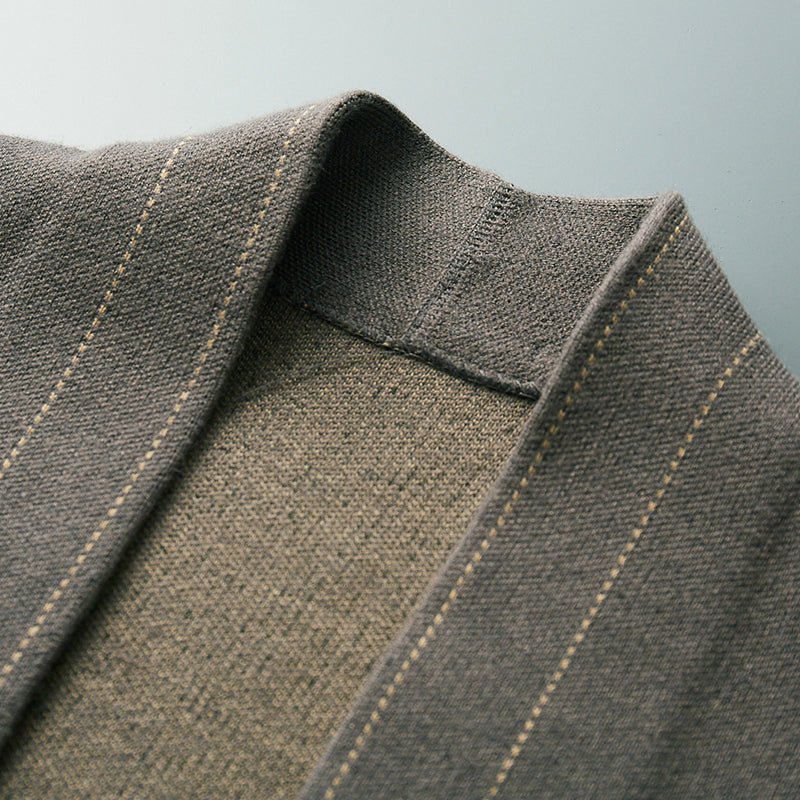 Classic plaid knit button everyday cardigan for men | Weaver Russo -8