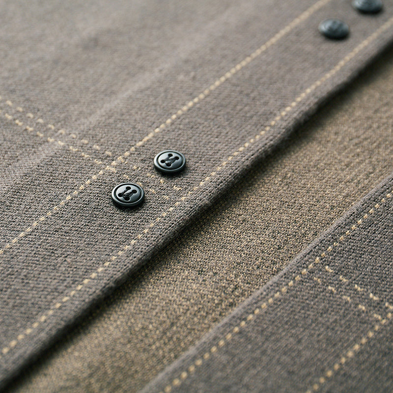 Classic plaid knit button everyday cardigan for men | Weaver Russo -9