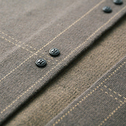 Classic plaid knit button everyday cardigan for men | Weaver Russo -9