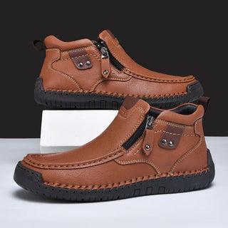 Ismere | Men's Leather Ankle Boots with Orthopedic Footbed