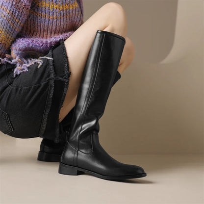 Adeline Knee-High Leather Boots for Women | Seradina