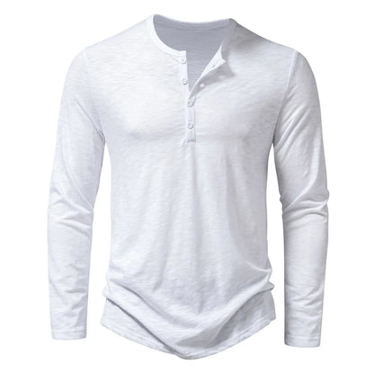 Slim-fit cotton henley casual shirt for men | Dixon -9