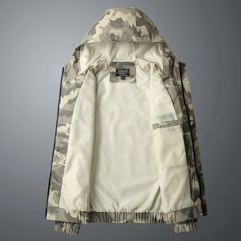 Lightweight camo hooded full-zip jacket for men | Ranger -6