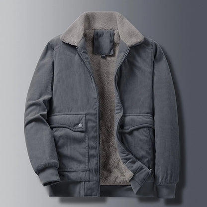Corduroy zip fleece-lined jacket for men | Maison Ridgefield -3
