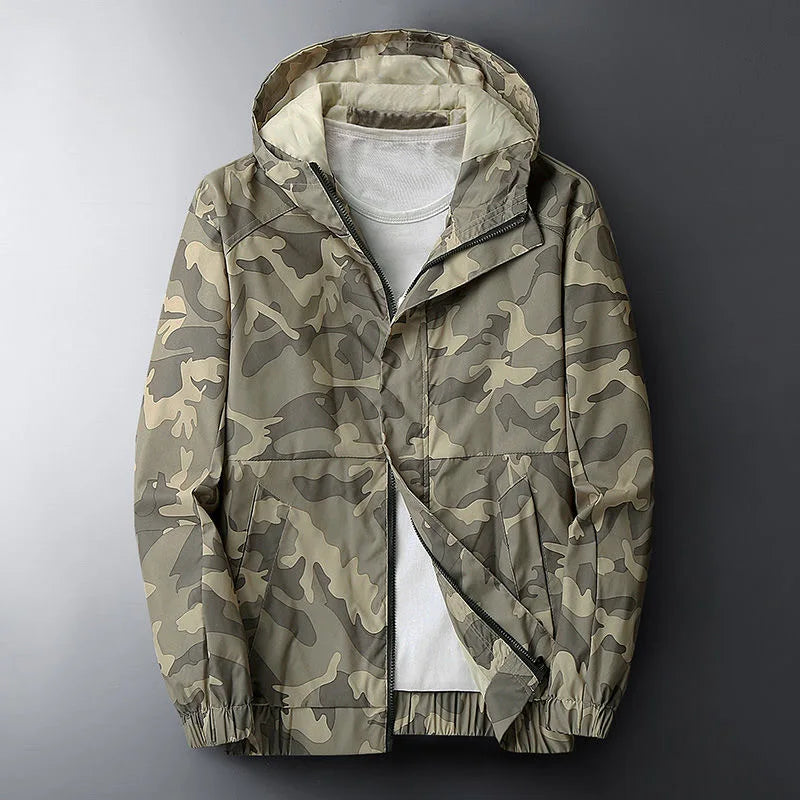Lightweight camo hooded full-zip jacket for men | Ranger -5