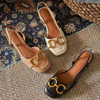 Vienna Square-Toe Slingback Sandals Women