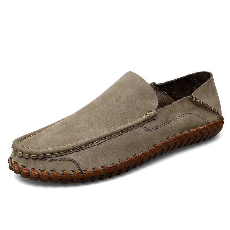 Leather and suede rubber-sole loafers for men | Bennett -12