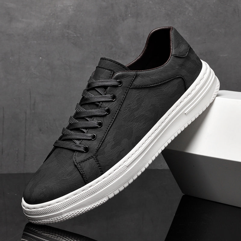 Textured leather everyday casual trainers for men | Canyon -1