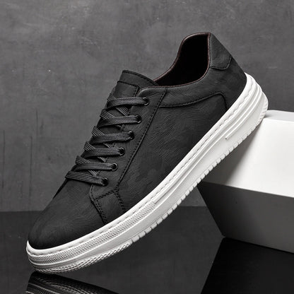 Textured leather everyday casual trainers for men | Canyon -1