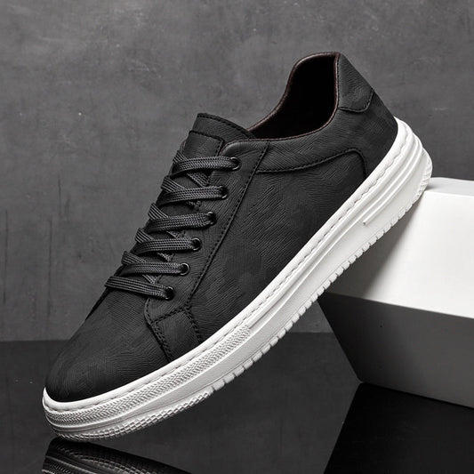 Textured leather everyday casual trainers for men | Canyon -1
