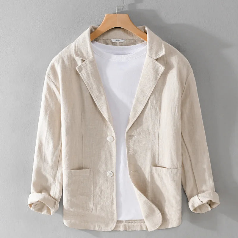 Relaxed lightweight linen everyday jacket for men | Soren -2