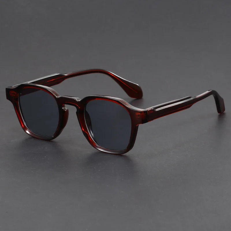 Square retro reinforced-hinge sunglasses for men | Maven -8