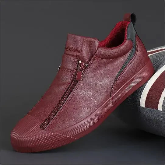 Declan | Men's Leather Orthopedic Zip Sneaker