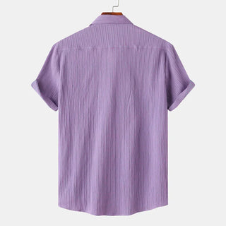 Linen-cotton spread-collar summer shirt for men | Coastal -2