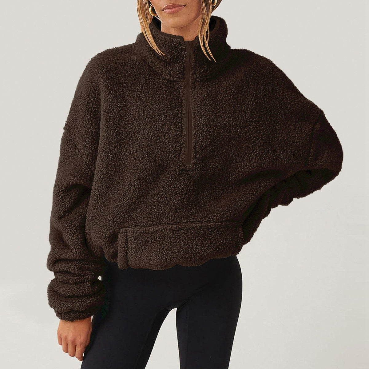 Plush half-zip cosy pullover for men | Alpine -3