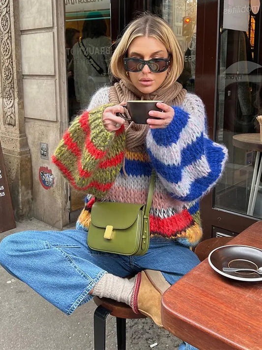Multicolour cosy knit everyday jumper for women | Zoe Lumiere -1
