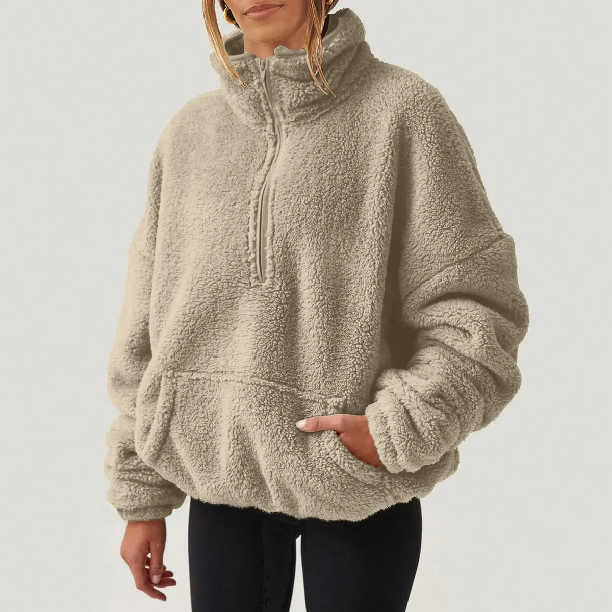 Plush half-zip cosy pullover for men | Alpine -7
