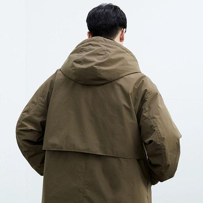 Long hooded zip-front tailored overcoat for men | Kensington -4
