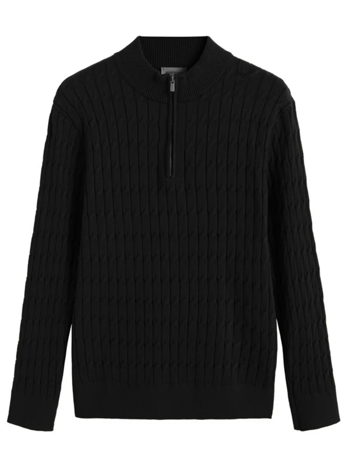 Cable-knit half-zip warm pullover for men | Ellison -5