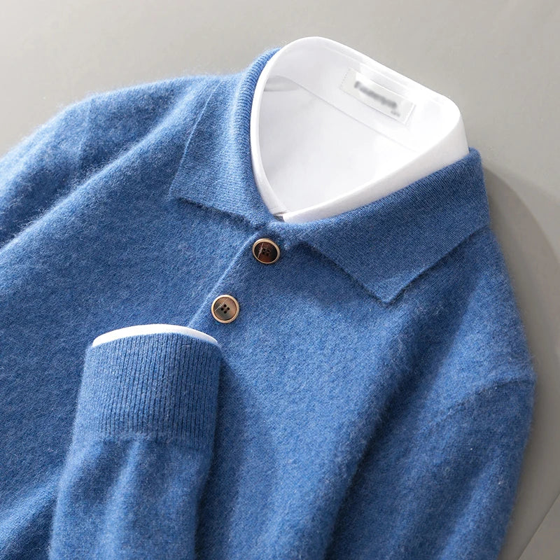 Cashmere smart-casual polo shirt for men | Belford -9