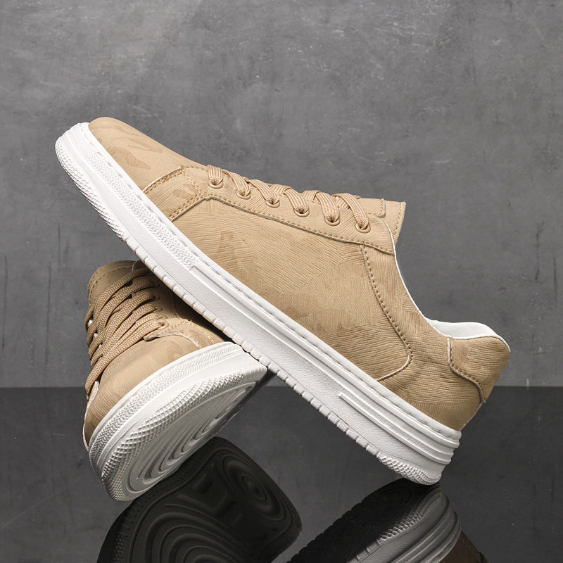 Textured leather everyday casual trainers for men | Canyon -8