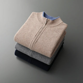 Pure cashmere zip everyday jacket for men | Riku -14