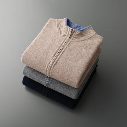 Pure cashmere zip everyday jacket for men | Riku -14