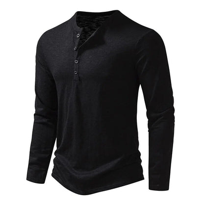 Slim-fit cotton henley casual shirt for men | Dixon -15