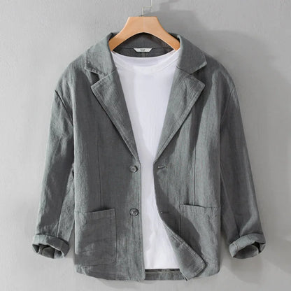 Relaxed lightweight linen everyday jacket for men | Soren -4