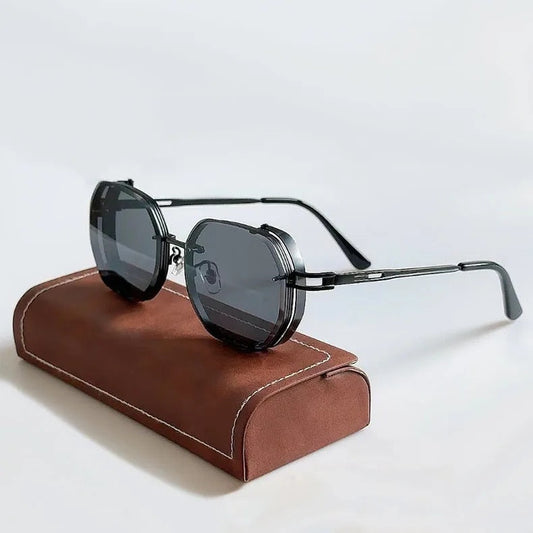 Vintage steampunk aluminium-frame sunglasses for men | Cogsworth -1