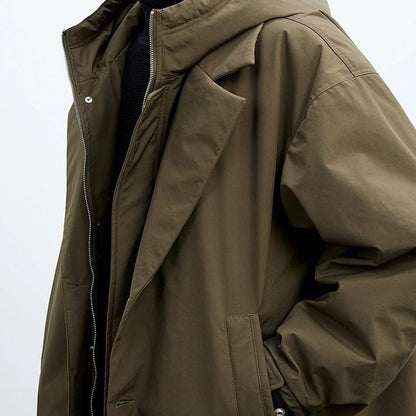 Long hooded zip-front tailored overcoat for men | Kensington -2
