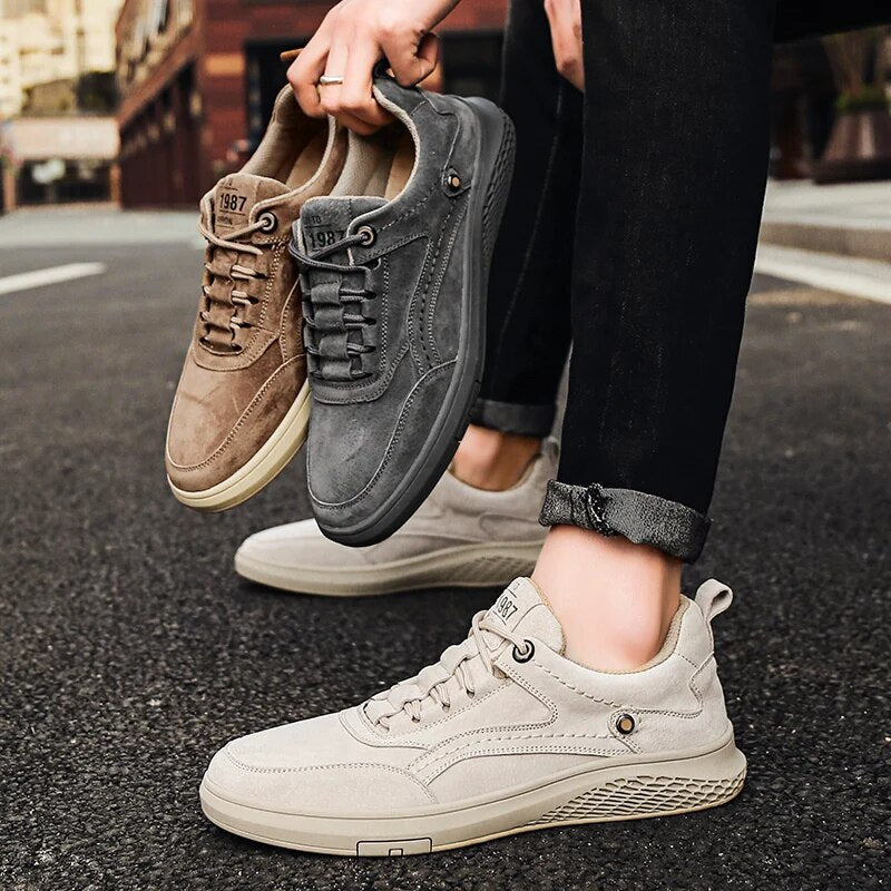 Suede cushioned casual everyday trainers for men | 1987 -18