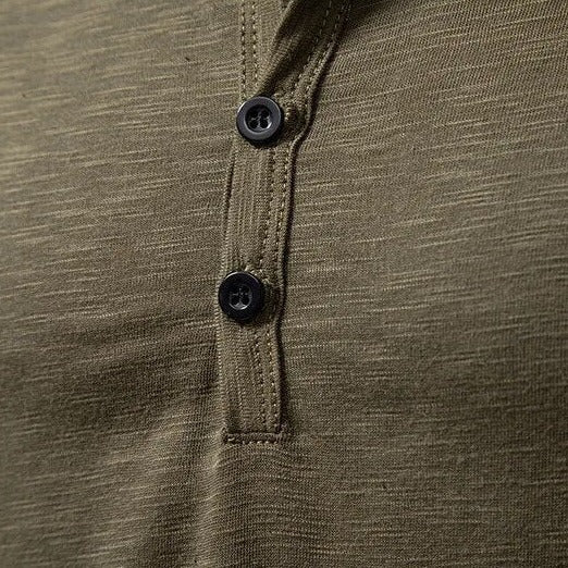 Slim-fit cotton henley casual shirt for men | Dixon -7