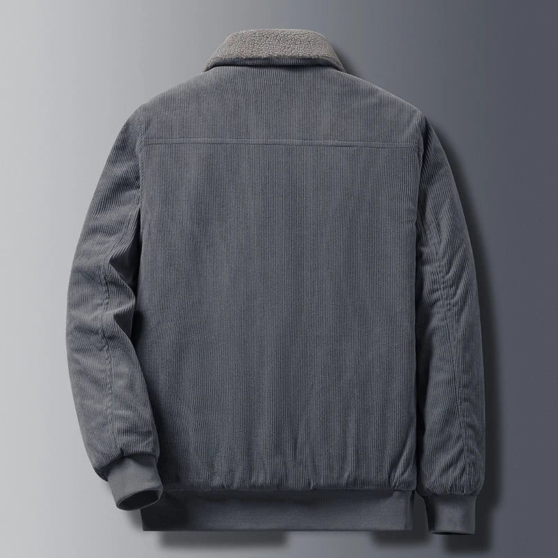 Corduroy zip fleece-lined jacket for men | Maison Ridgefield -4