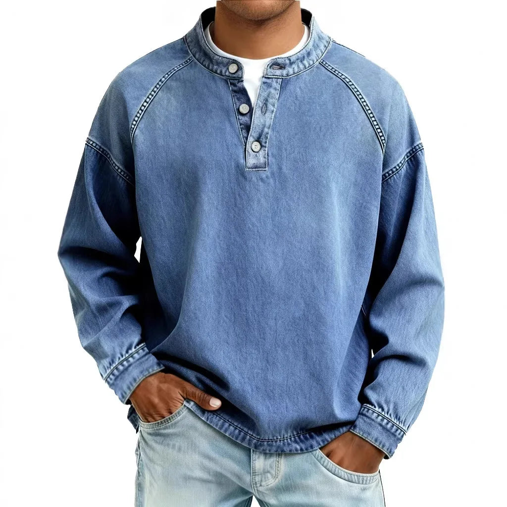 Rowan | Men's Vintage Denim Henley Pullover