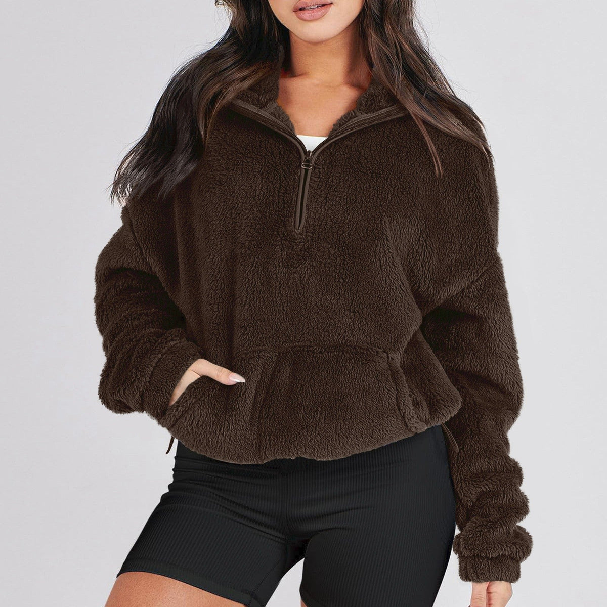 Plush half-zip cosy pullover for men | Alpine -1