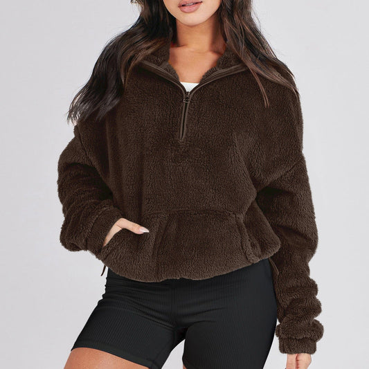 Plush half-zip cosy pullover for men | Alpine -1