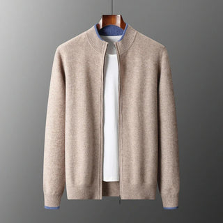 Pure cashmere zip everyday jacket for men | Riku -9